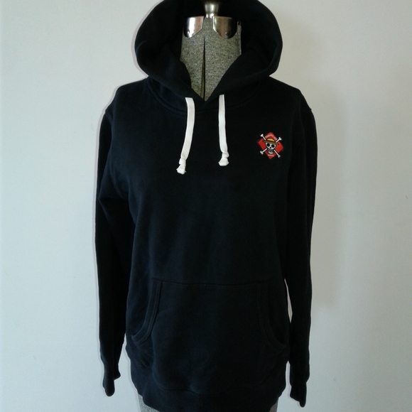 Chocoolate x One Piece Monkey Luffy Jolly Roger Straw Hat Sweatshirt Hoodie sz M - Picture 4 of 9
